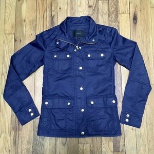 J. Crew Downtown Field Jacket DNA Blue Pockets XXS